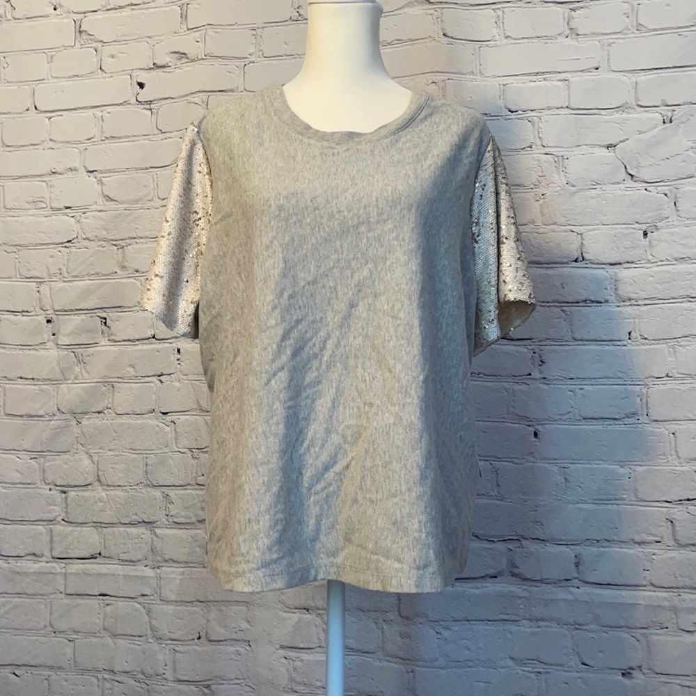 A•New•Day Sweatshirt Top, Sequined Sleeve, XXL, NWT